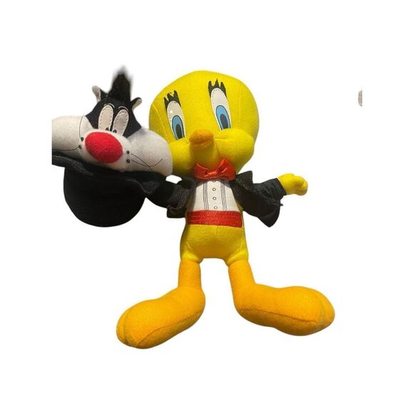 Looney Tunes Kids Yellow Red With Sylvester Hat Tweety Bird Plush Stuffed Toy - Picture 10 of 12